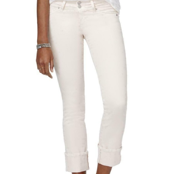 Hudson Cropped Jeans Blush Pale Pink Ginny Crop Cuffed New - Picture 1 of 9